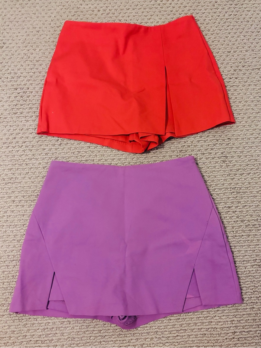 TWO English Factory & Endless Rose Coral and Purple Skorts -Both Medium